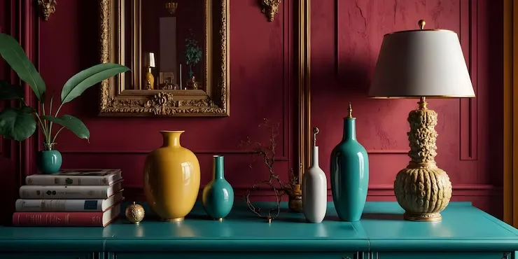Nostalgic living area showcasing vintage and retro influences with a record player, old-school radio, and antique decor.