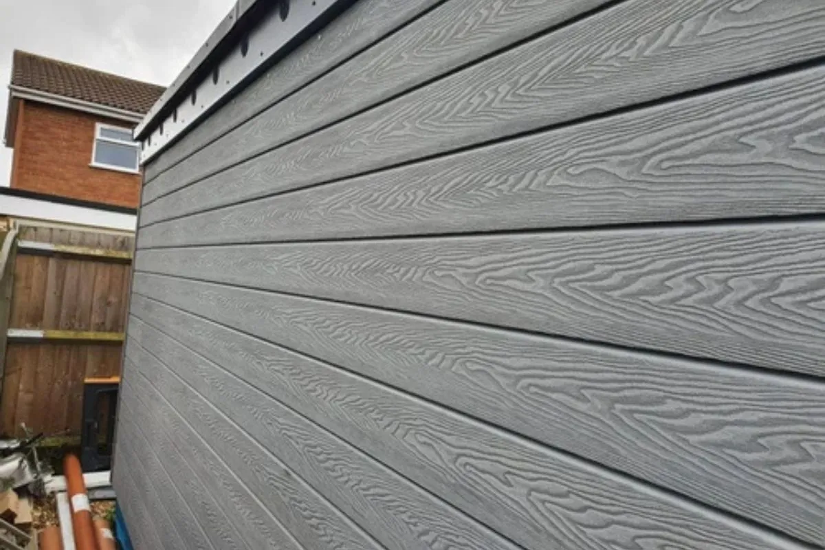 Wood-textured uPVC cladding offers a lightweight, low-maintenance, and budget-friendly exterior finish for all weather types.