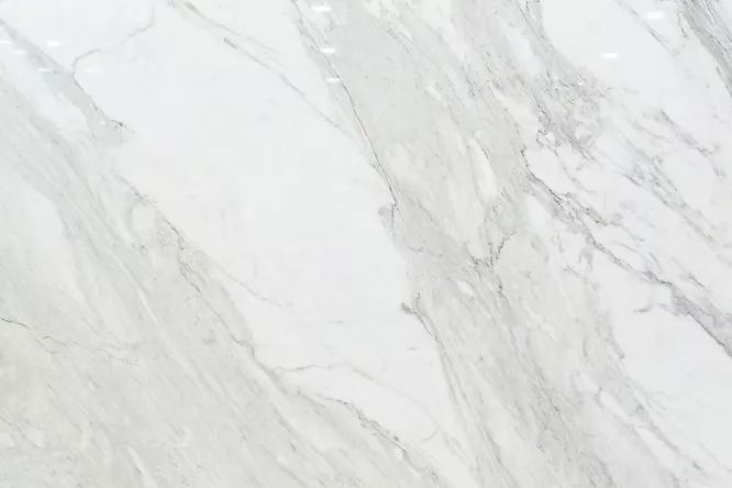Italian marble slab featuring elegant grey veining on a polished white background.