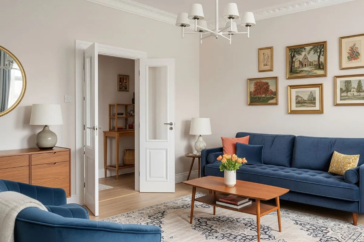 A tastefully decorated living room with classic furniture, illustrating the importance of timeless style in home interiors.