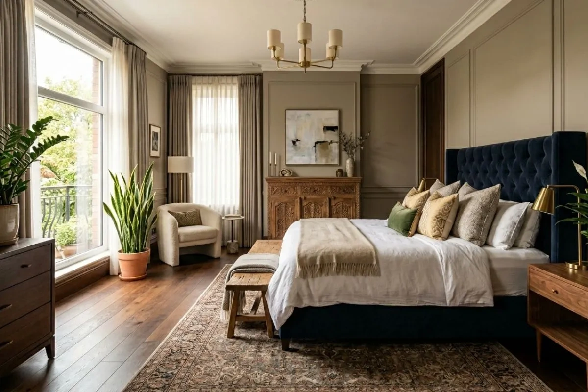 Style your bedroom with low maintenance indoor plants for a relaxing vibe.