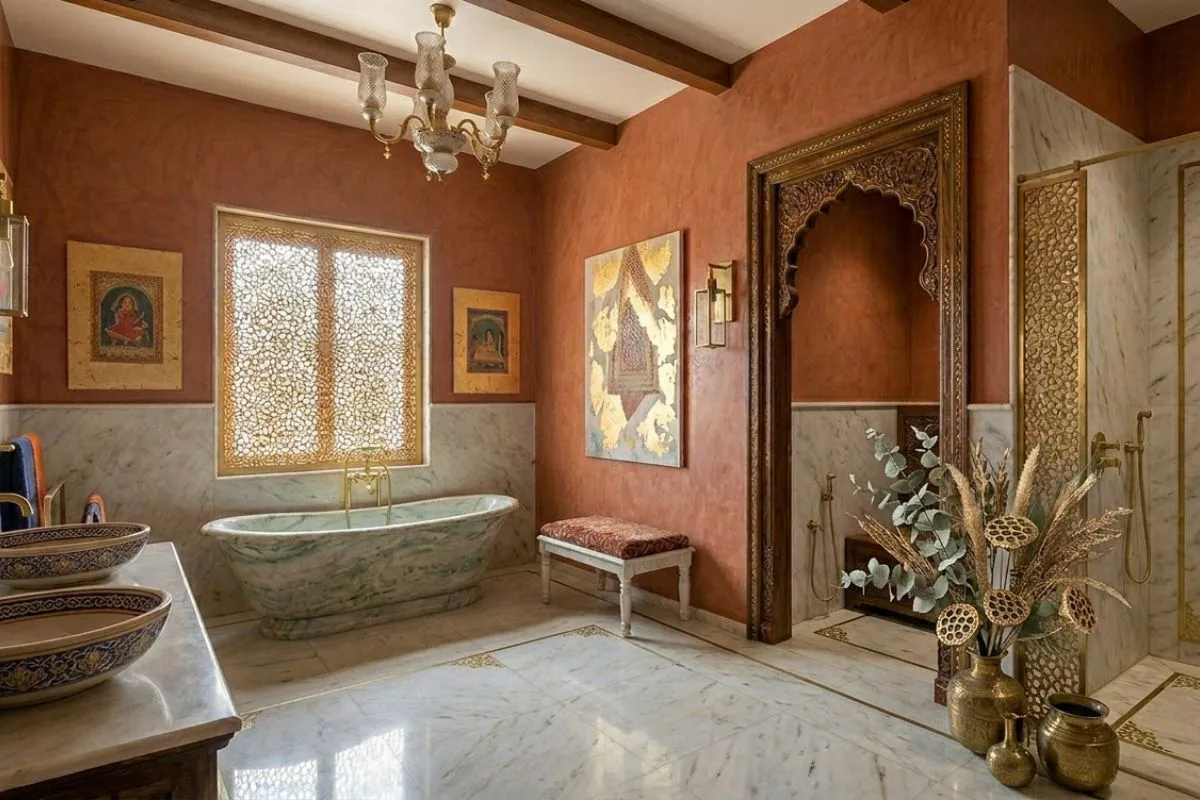 Terracota indian style Bathroom design