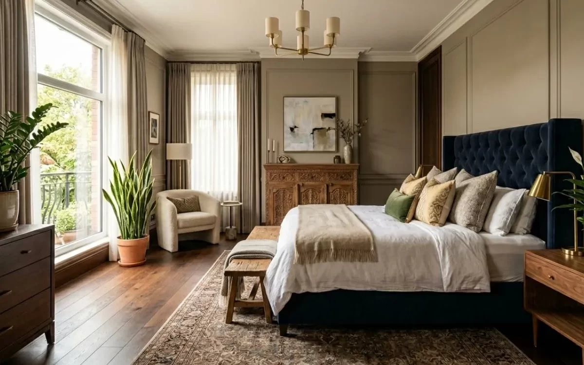 Style your bedroom with low maintenance indoor plants for a relaxing vibe.